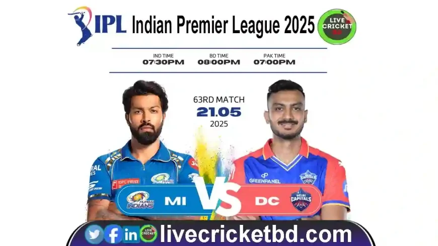 Mumbai Indians vs Delhi Capitals, 63rd Match Live Update
