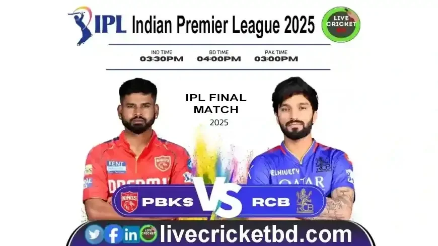 RCB vs PBKS Final – Royal Clash for the IPL 2025 Trophy